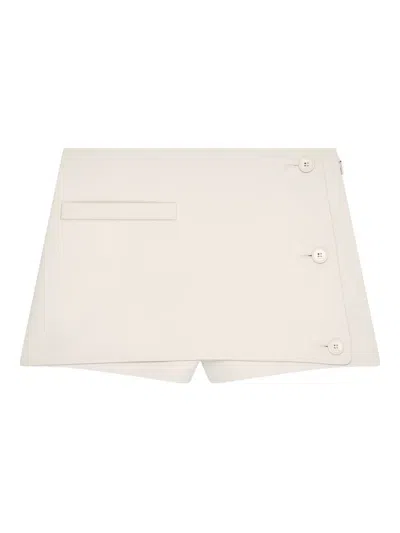 Courrèges Button Mini Shorts In Neutral