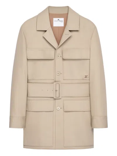 Courrèges Button-up Coat In Pink