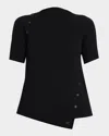 Courrèges Buttoned Cutout Short-sleeve Rib Sweater In Black