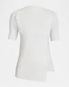Courrèges Buttoned Cutout Short-sleeve Rib Sweater In White