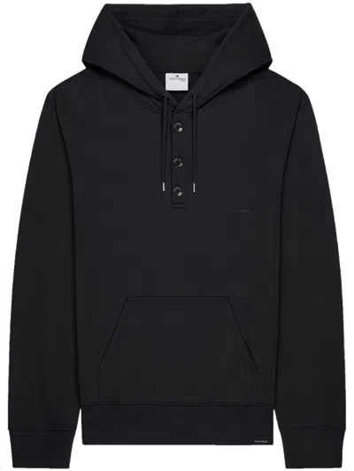 Courrèges Buttoned Hoodie In Black
