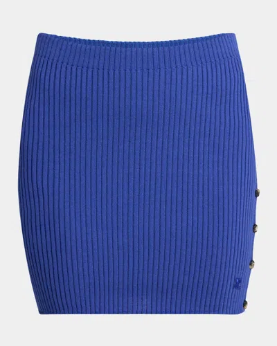 Courrèges Buttoned Light Rib Mini Skirt