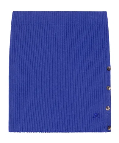 COURRÈGES COURRÈGES BUTTONED LIGHT RIBBED MINI SKIRT
