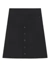 Courrèges Buttoned Midi Skirt In Black