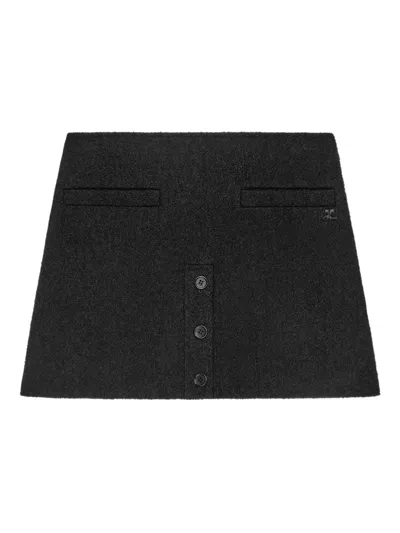 Courrèges Buttoned Mini Skirt In Animal Print