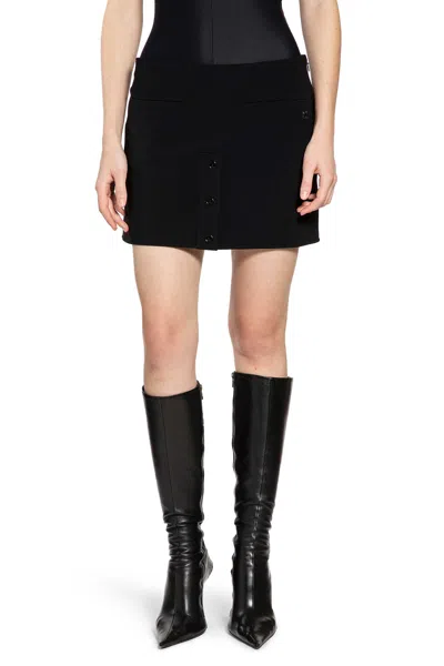 Courrèges Buttoned Mini Skirt In Black