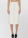 Courrèges Midi Skirt With Front Button Detailing And Back Slit