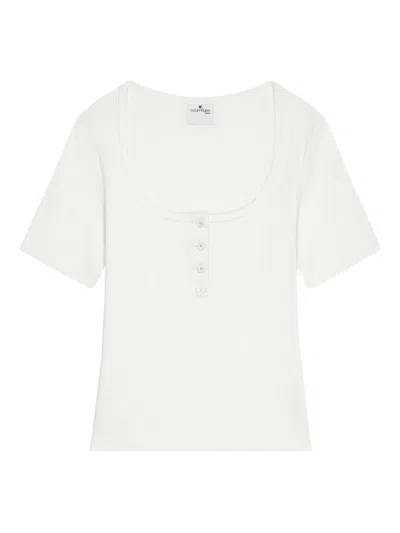 Courrèges Buttoned T-shirt In White