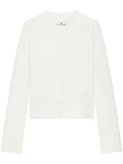 Courrèges Buttoned Tailored Jacket In White