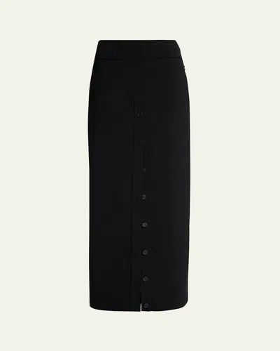 Courrèges Button-front Crepe Maxi Skirt In Black