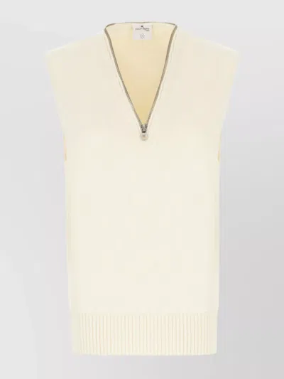 Courrèges Cable Knit Sleeveless V-neck Vest