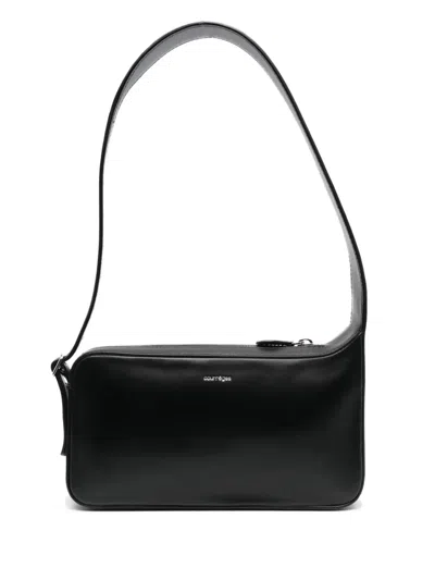 Courrèges Calf-leather Shoulder Bag In Black