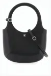 Courrèges Calf Leather Tote Bag With Adjustable Strap In White