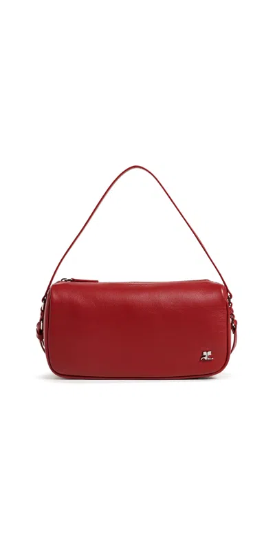 Courrèges Calf Small Three Sixty Bag Cherry In Red