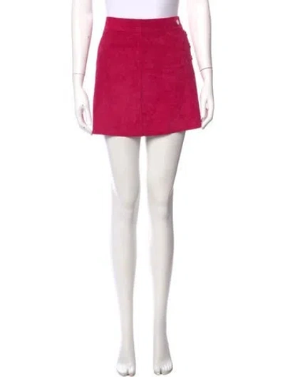 Pre-owned Courrèges Calfskin Mini Skirt In Pink