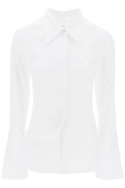 Courrèges Camicia In Popeline Di Cotone Modulare In White