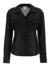 Courrèges Double Pocket Collared Shirt With Cuffed Sleeves In Black