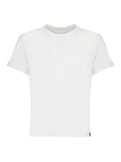 Courrèges Cotton T-shirt With Ton Sur Ton Logo In White