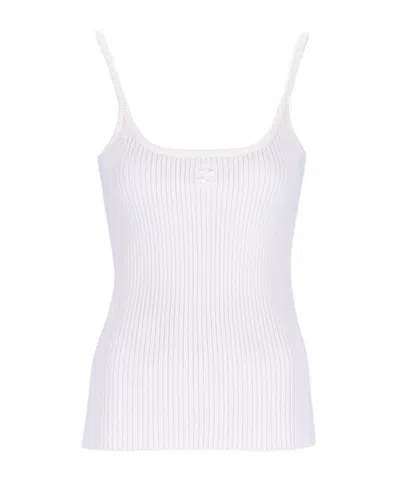Courrèges Courreges Ivory Viscose Blend Top In Neutral
