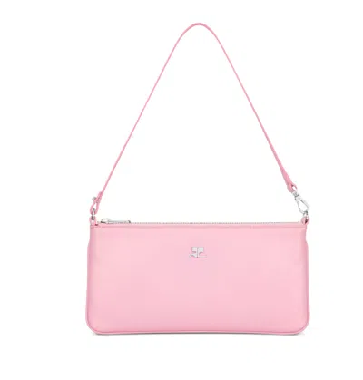 Courrèges 拉链皮革手袋 In Pink