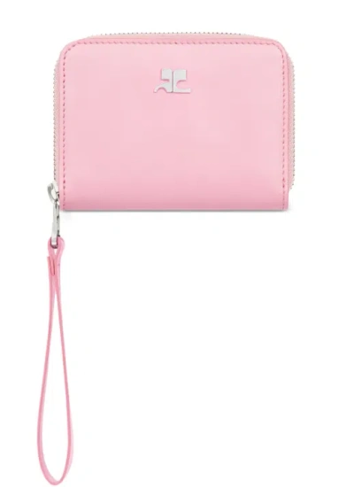 Courrèges 钱包 皮革 拉链 紧凑型 In Pink