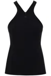 Courrèges Ribbed Tank Top With Zipper On The Neckline