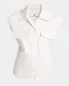 Courrèges Cap-sleeve Button-down Top