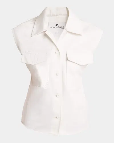 Courrèges Cap-sleeve Button-down Top