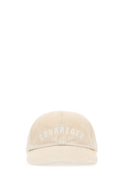 COURRÈGES CAPPELLO DA BASEBALL IN COTONE SABBIA DONNA