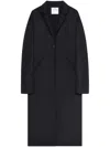 Courrèges Double-face Wool Cocoon Coat In Black