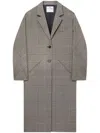 Courrèges Cocoon Checked Coat In Bianco