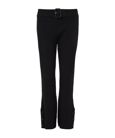 Courrèges Capri Rib Knit Pants In Black