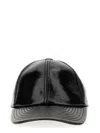 Courrèges Glossy Black Baseball Cap With Structured Silhouette In Black