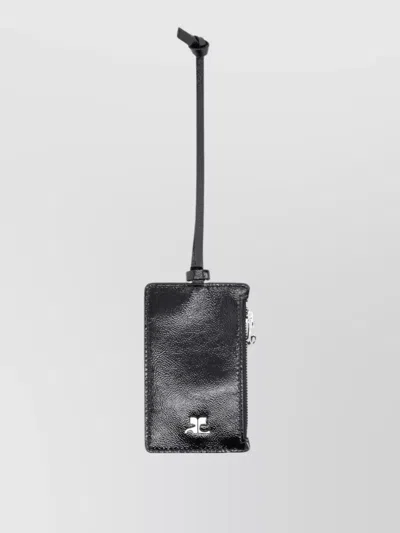 Courrèges Card Holder Naplack Design Strap Detail