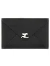 Courrèges Black Ac Stud Grained Leather Card Holder