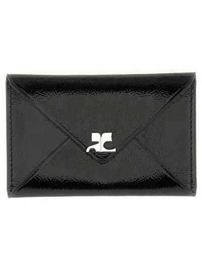 Courrèges Portacarte Con Logo In Black