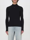Courrèges Black Reedition Rib Knit Mockneck Sweater In Black