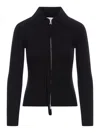 Courrèges Cardigan With Zip In Black