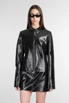Courrèges Black Cotton Jacket With High Collar And Zip In Black