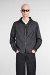 Courrèges Ac Nylon Windbreaker Jacket In Black In Black