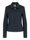 Courrèges Technical Twill Jacket For Men In Black