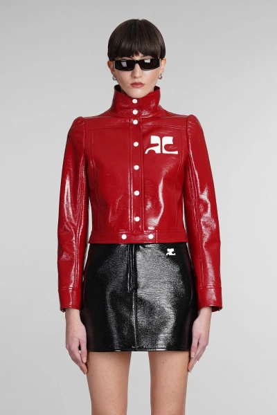 Courrèges Casual Jacket In Red Polyuretan