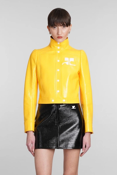 Courrèges Casual Jacket In Yellow Polyuretan