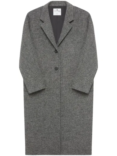 Courrèges Caviar Single-breasted Maxi Coat In Grey