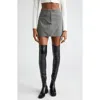 Courrèges Caviar Trapeze Miniskirt In Black/white