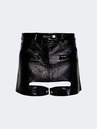 Courrèges Chaps Vinyl Skirt In Black