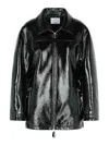 Courrèges Vinyl Black Cotton Blend Jacket In Black