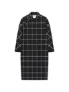 Courrèges Checked Oversized Tailored Coat In Black
