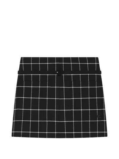 Courrèges Checked Mini Skirt In Black