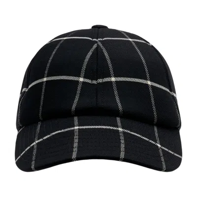 Courrèges Courregès Checked Signature Cap In Black